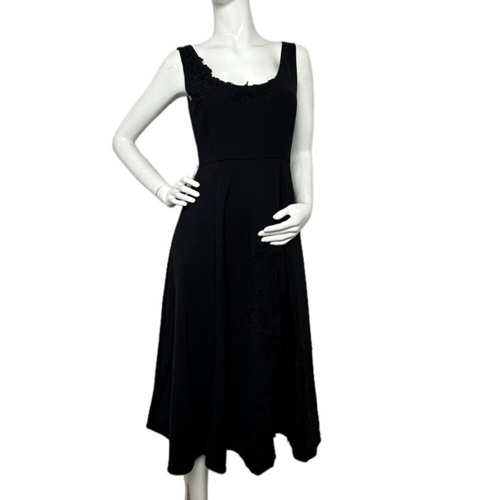 Kate Spade Floral Lace Appliqué Mainline Dress Black Size 4